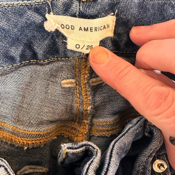 Good American Good Legs Raw Hem Jeans Size 0 / 25 - Picture 6 of 7